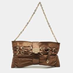 Jimmy Choo Bronze Leather Rio Chain Shoulder Bag