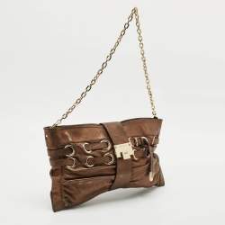 Jimmy Choo Bronze Leather Rio Chain Shoulder Bag