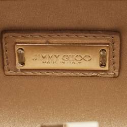 Jimmy Choo Gold Glitter Fabric Mini Tube Clutch