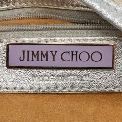 Jimmy Choo Metallic Beige/Silver Canvas and Leather Oracle Hobo