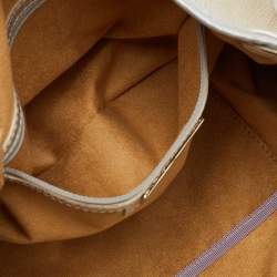 Jimmy Choo Metallic Beige/Silver Canvas and Leather Oracle Hobo