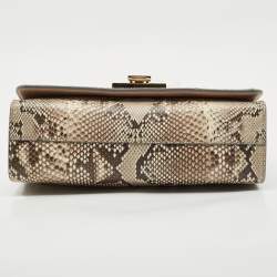 Jimmy Choo Beige Python Rebel Flap Shoulder Bag