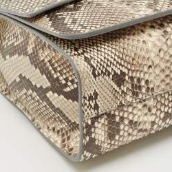 Jimmy Choo Beige Python Rebel Flap Shoulder Bag