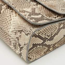 Jimmy Choo Beige Python Rebel Flap Shoulder Bag
