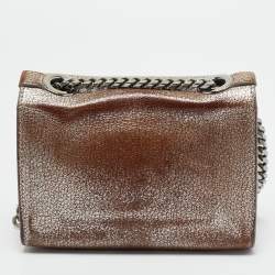 Jimmy Choo Silver Leather Mini Rebel Crossbody Bag