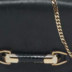 Jimmy Choo Black Leather and Snakeskin Zadie Crossbody Bag