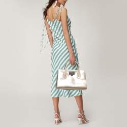 Jimmy Choo Gold/Beige Leather Medium Riley Tote