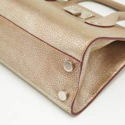 Jimmy Choo Gold/Beige Leather Medium Riley Tote