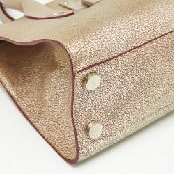 Jimmy Choo Gold/Beige Leather Medium Riley Tote