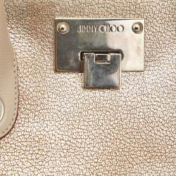 Jimmy Choo Gold/Beige Leather Medium Riley Tote