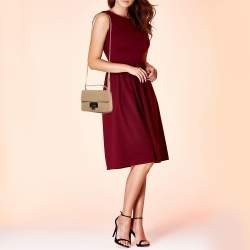 Pre Owned Jimmy Choo Beige Leather Rebel Flap Top Handle Bag