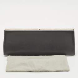 Jimmy Choo Grey Leather Frame Clutch