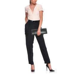 Jimmy Choo Grey Leather Frame Clutch
