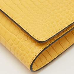Jimmy Choo Yellow Croc Embossed Leather Varenne Chain Clutch
