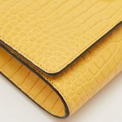 Jimmy Choo Yellow Croc Embossed Leather Varenne Chain Clutch