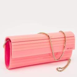 Jimmy Choo Neon Pink Acrylic Sweetie Chain Clutch