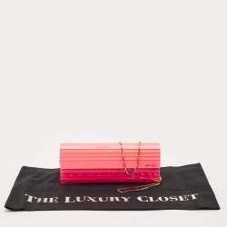 Jimmy Choo Neon Pink Acrylic Sweetie Chain Clutch