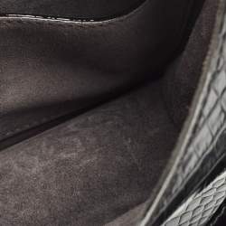 Jimmy Choo Black Croc Embossed Leather Varenne Hobo