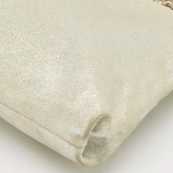 Pre Owned Jimmy Choo Silver Shimmer Suede Callie Clutch Bag