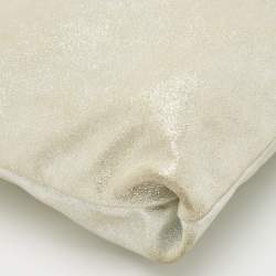 Pre Owned Jimmy Choo Silver Shimmer Suede Callie Clutch Bag