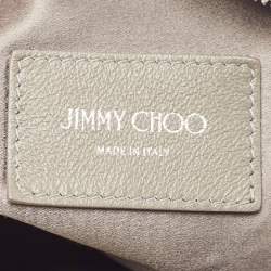 Pre Owned Jimmy Choo Silver Shimmer Suede Callie Clutch Bag