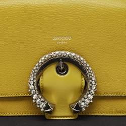 Jimmy Choo Olive Green Leather Madeline Shoulder Bag
