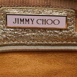 Pre Owned Jimmy Choo Silver Foil Leather Rosa Satchel