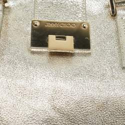 Pre Owned Jimmy Choo Silver Foil Leather Rosa Satchel