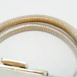 Pre Owned Jimmy Choo Silver Foil Leather Rosa Satchel