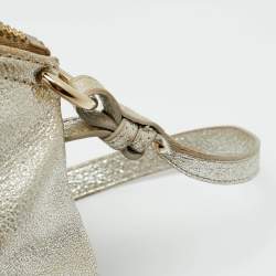 Pre Owned Jimmy Choo Silver Foil Leather Rosa Satchel