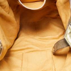 Pre Owned Jimmy Choo Green/Beige Snakeskin Tie-Dye Ramona Hobo