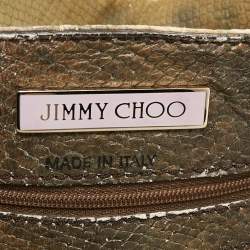 Pre Owned Jimmy Choo Green/Beige Snakeskin Tie-Dye Ramona Hobo