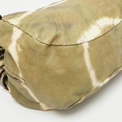 Pre Owned Jimmy Choo Green/Beige Snakeskin Tie-Dye Ramona Hobo