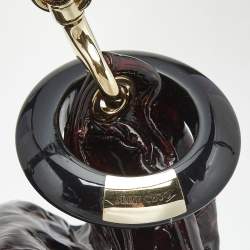 Jimmy Choo Red/Black Leopard Print Patent Leather Large Sky Bangle Hobo