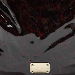 Jimmy Choo Red/Black Leopard Print Patent Leather Large Sky Bangle Hobo