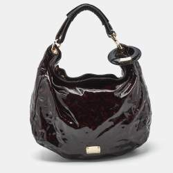 Jimmy Choo Red/Black Leopard Print Patent Leather Large Sky Bangle Hobo