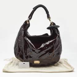 Jimmy Choo Red/Black Leopard Print Patent Leather Large Sky Bangle Hobo