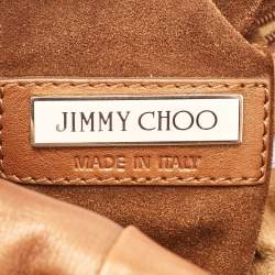 Pre Owned Jimmy Choo Brown Leather and Suede Mandah Expandable Hobo