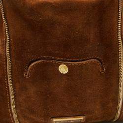 Pre Owned Jimmy Choo Brown Leather and Suede Mandah Expandable Hobo
