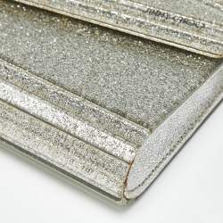 Pre Owned Jimmy Choo Silver Glitter Acrylic and Leather Candy Chain Clutch