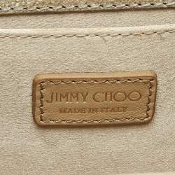Pre Owned Jimmy Choo Silver Glitter Acrylic and Leather Candy Chain Clutch