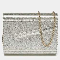 Jimmy Choo Gold Shimmer Acrylic Candy Chain Clutch Jimmy