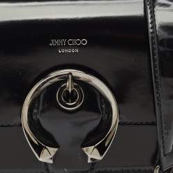 Pre Owned Jimmy Choo Black Glossy Leather Madeline Shoulder Bag