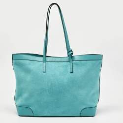 Pre Owned Jimmy Choo Malibu Green Towelling Fabric Logo Tote