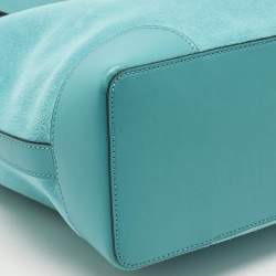 Pre Owned Jimmy Choo Malibu Green Towelling Fabric Logo Tote