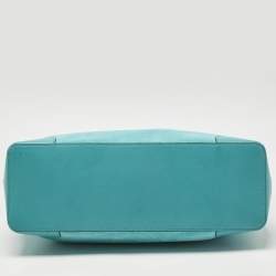 Pre Owned Jimmy Choo Malibu Green Towelling Fabric Logo Tote