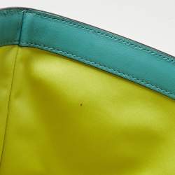 Pre Owned Jimmy Choo Malibu Green Towelling Fabric Logo Tote