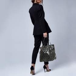 Pre Owned Jimmy Choo Black Patent Leather Sasha Star Studded Tote