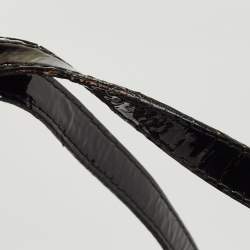 Pre Owned Jimmy Choo Black Patent Leather Sasha Star Studded Tote