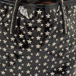 Pre Owned Jimmy Choo Black Patent Leather Sasha Star Studded Tote